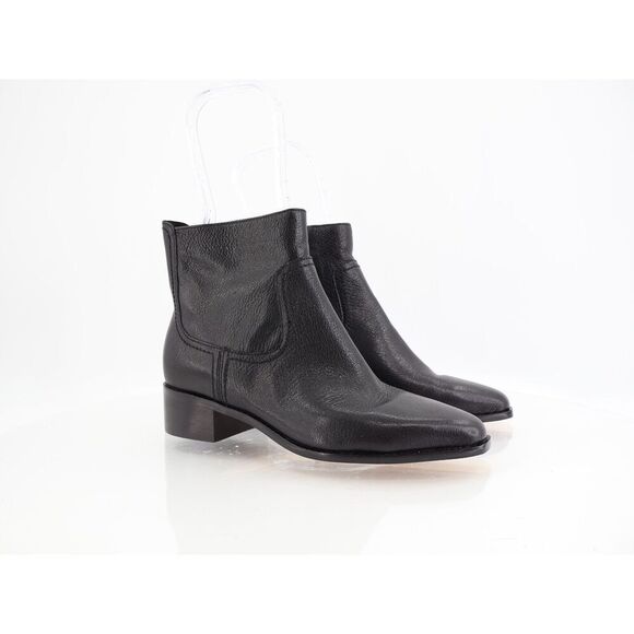 Cole Haan Womens Naia Western Ankle Booties Size 5.5 B  Black Leather Block heel - Picture 1 of 11